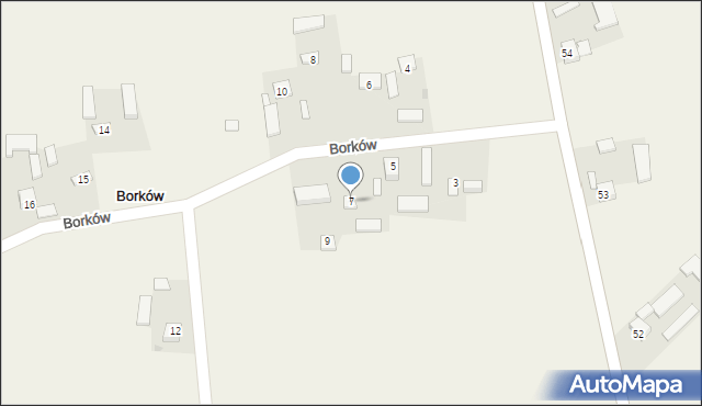 Borków, Borków, 7, mapa Borków