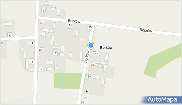 Borków, Borków, 14, mapa Borków