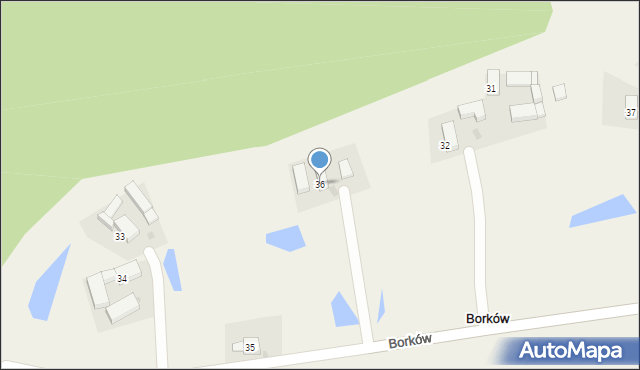 Borków, Borków, 36, mapa Borków