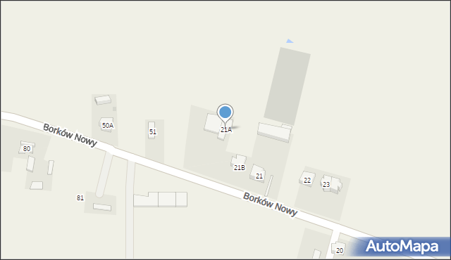 Borków Nowy, Borków Nowy, 21A, mapa Borków Nowy