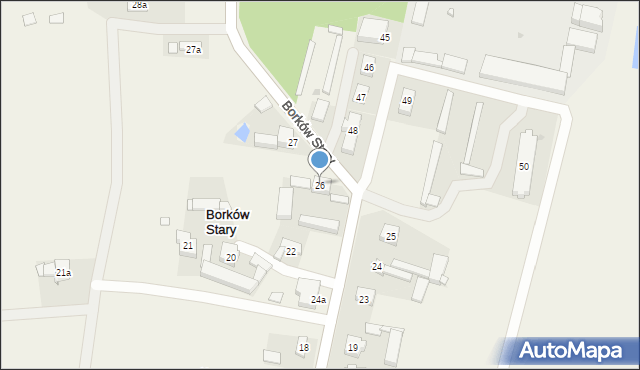 Borków Stary, Borków Stary, 26, mapa Borków Stary