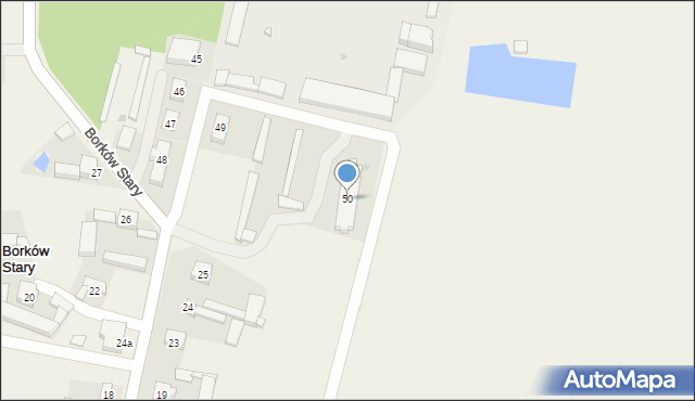 Borków Stary, Borków Stary, 50, mapa Borków Stary