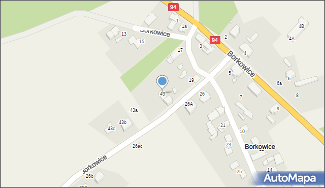 Borkowice, Borkowice, 43, mapa Borkowice