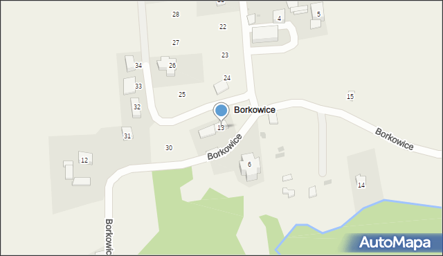 Borkowice, Borkowice, 13, mapa Borkowice