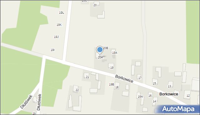 Borkowice, Borkowice, 20A, mapa Borkowice