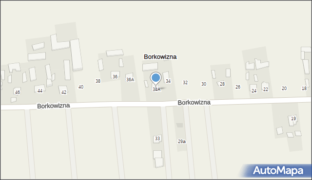Borkowizna, Borkowizna, 34A, mapa Borkowizna