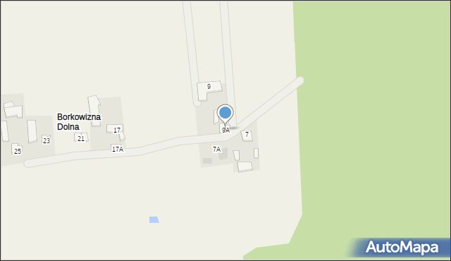 Borkowizna, Borkowizna, 9A, mapa Borkowizna