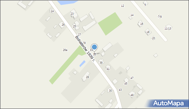 Borkowo, Bohaterów 1939 r., 35, mapa Borkowo