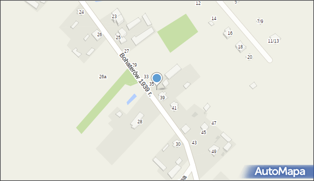 Borkowo, Bohaterów 1939 r., 37, mapa Borkowo