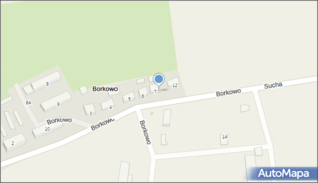 Borkowo, Borkowo, 7A, mapa Borkowo