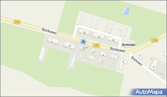 Borkowo, Borkowo, 10, mapa Borkowo