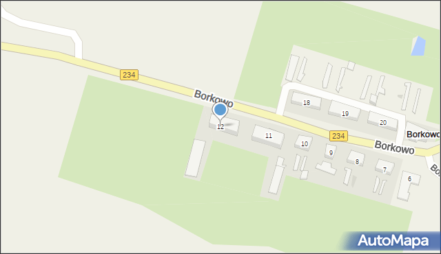 Borkowo, Borkowo, 12, mapa Borkowo