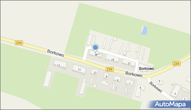 Borkowo, Borkowo, 18, mapa Borkowo