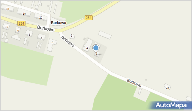 Borkowo, Borkowo, 3/1, mapa Borkowo