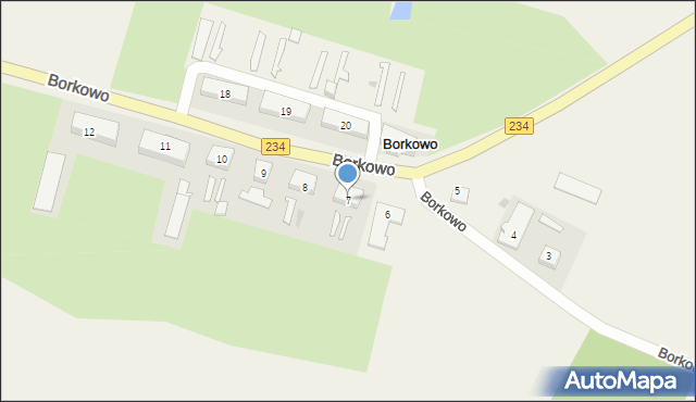 Borkowo, Borkowo, 7, mapa Borkowo