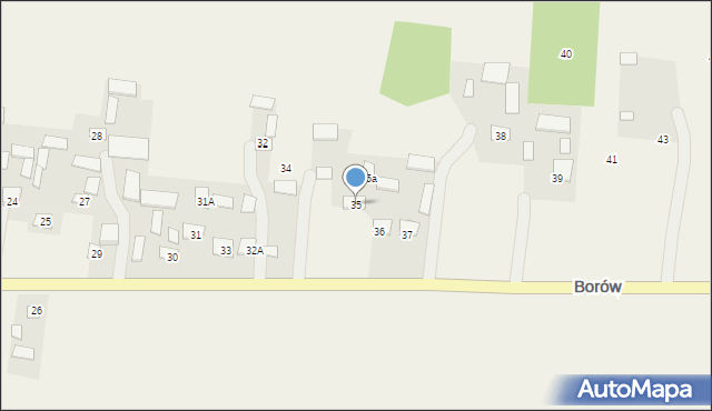 Borów, Borów, 35, mapa Borów