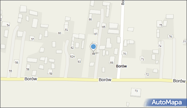 Borów, Borów, 68, mapa Borów