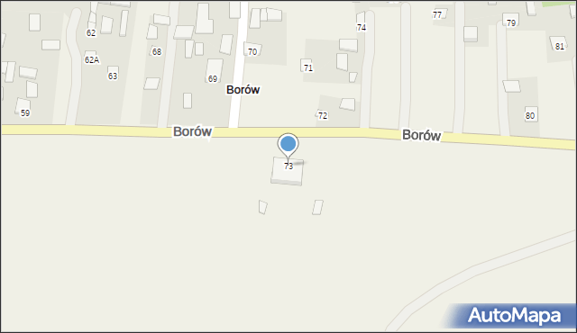 Borów, Borów, 73, mapa Borów