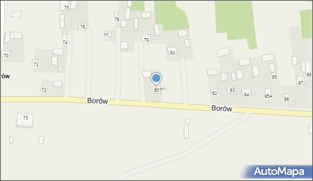 Borów, Borów, 80, mapa Borów