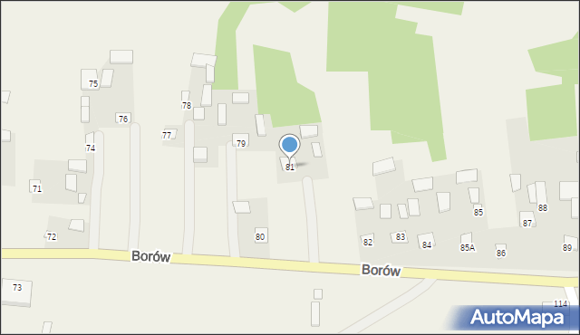 Borów, Borów, 81, mapa Borów