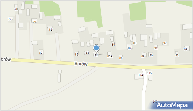 Borów, Borów, 84, mapa Borów