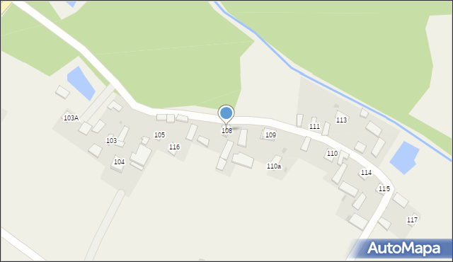 Borów, Borów, 108, mapa Borów