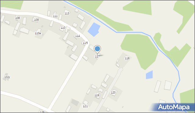 Borów, Borów, 117, mapa Borów