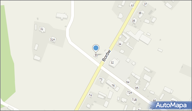 Borów, Borów, 33, mapa Borów