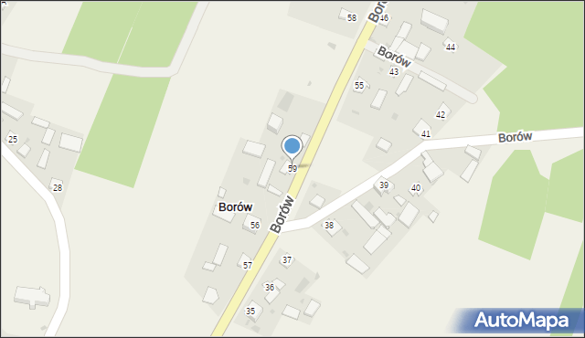 Borów, Borów, 59, mapa Borów