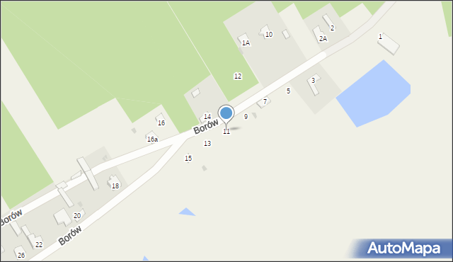 Borów, Borów, 11, mapa Borów