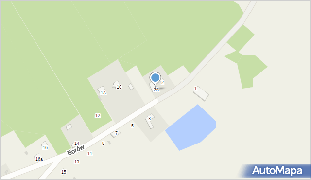 Borów, Borów, 2A, mapa Borów