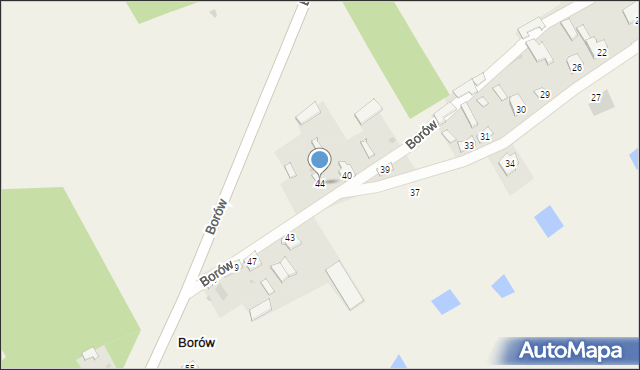 Borów, Borów, 44, mapa Borów