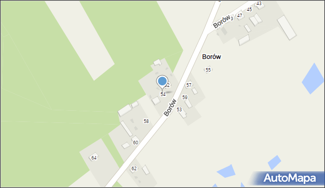 Borów, Borów, 54, mapa Borów
