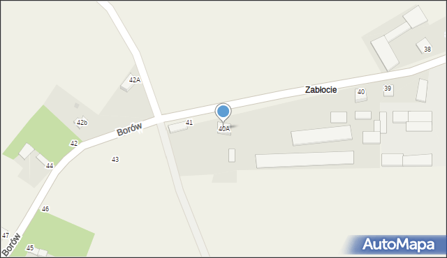 Borów, Borów, 40A, mapa Borów