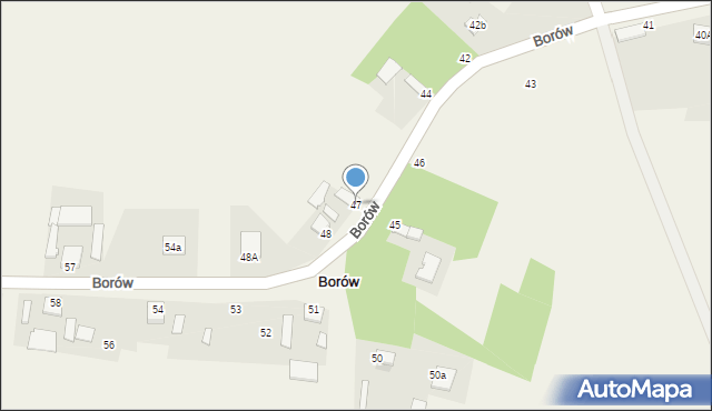 Borów, Borów, 47, mapa Borów