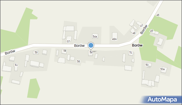 Borów, Borów, 54, mapa Borów