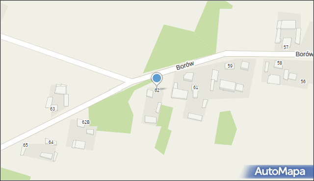 Borów, Borów, 62, mapa Borów