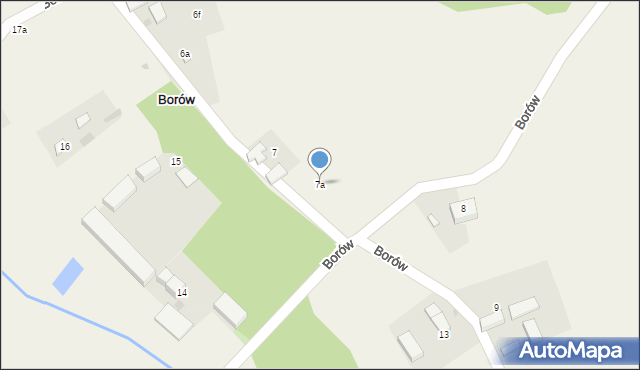 Borów, Borów, 7a, mapa Borów