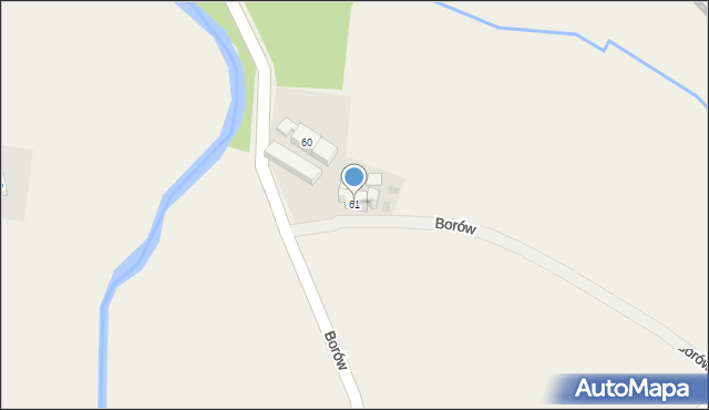 Borów, Borów, 61, mapa Borów