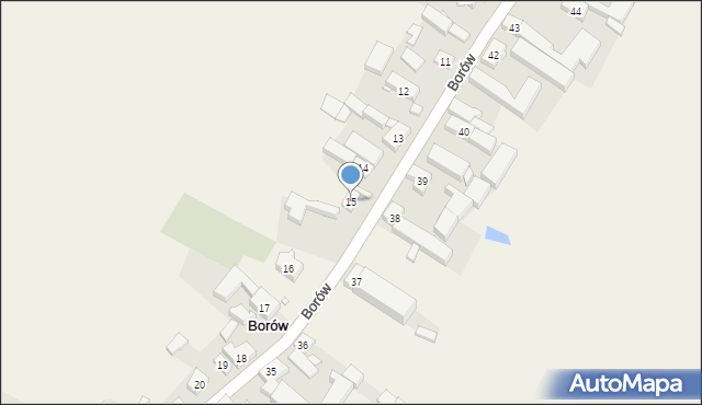 Borów, Borów, 15, mapa Borów