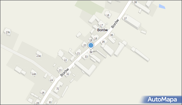 Borów, Borów, 34, mapa Borów