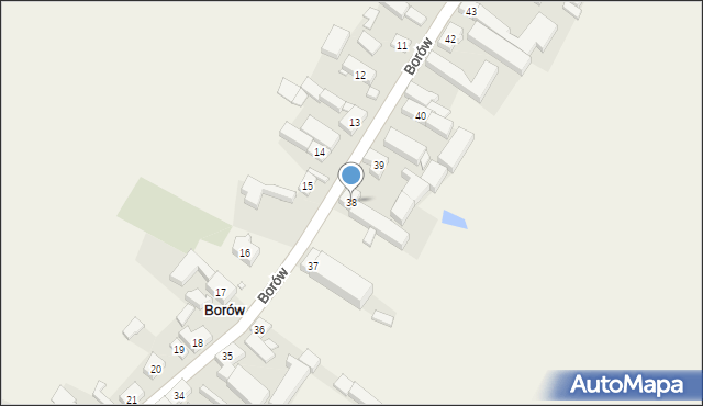 Borów, Borów, 38, mapa Borów