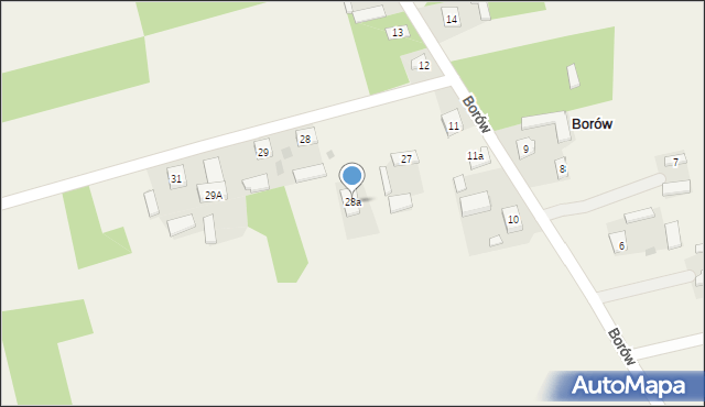 Borów, Borów, 28a, mapa Borów
