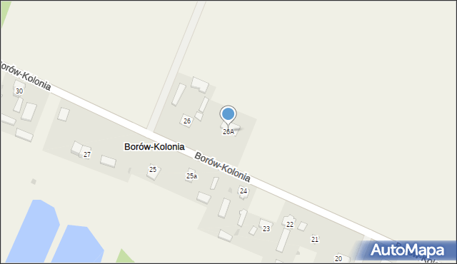 Borów-Kolonia, Borów-Kolonia, 26A, mapa Borów-Kolonia