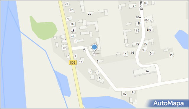 Borowa, Borowa, 11, mapa Borowa