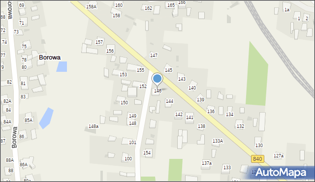 Borowa, Borowa, 146, mapa Borowa