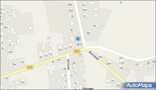 Borowa, Borowa, 59, mapa Borowa