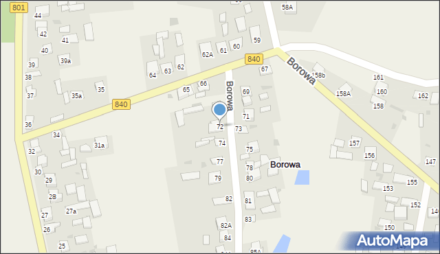 Borowa, Borowa, 72, mapa Borowa