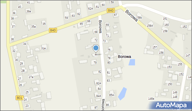 Borowa, Borowa, 77, mapa Borowa