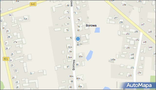 Borowa, Borowa, 83, mapa Borowa